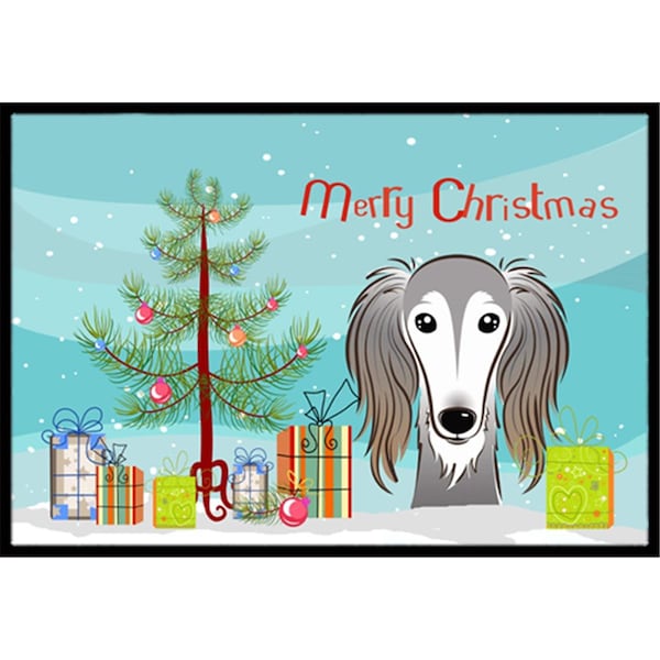 Carolines Treasures Christmas Tree and Saluki Indoor or Outdoor Mat- 24 x 36 BB1601JMAT - main